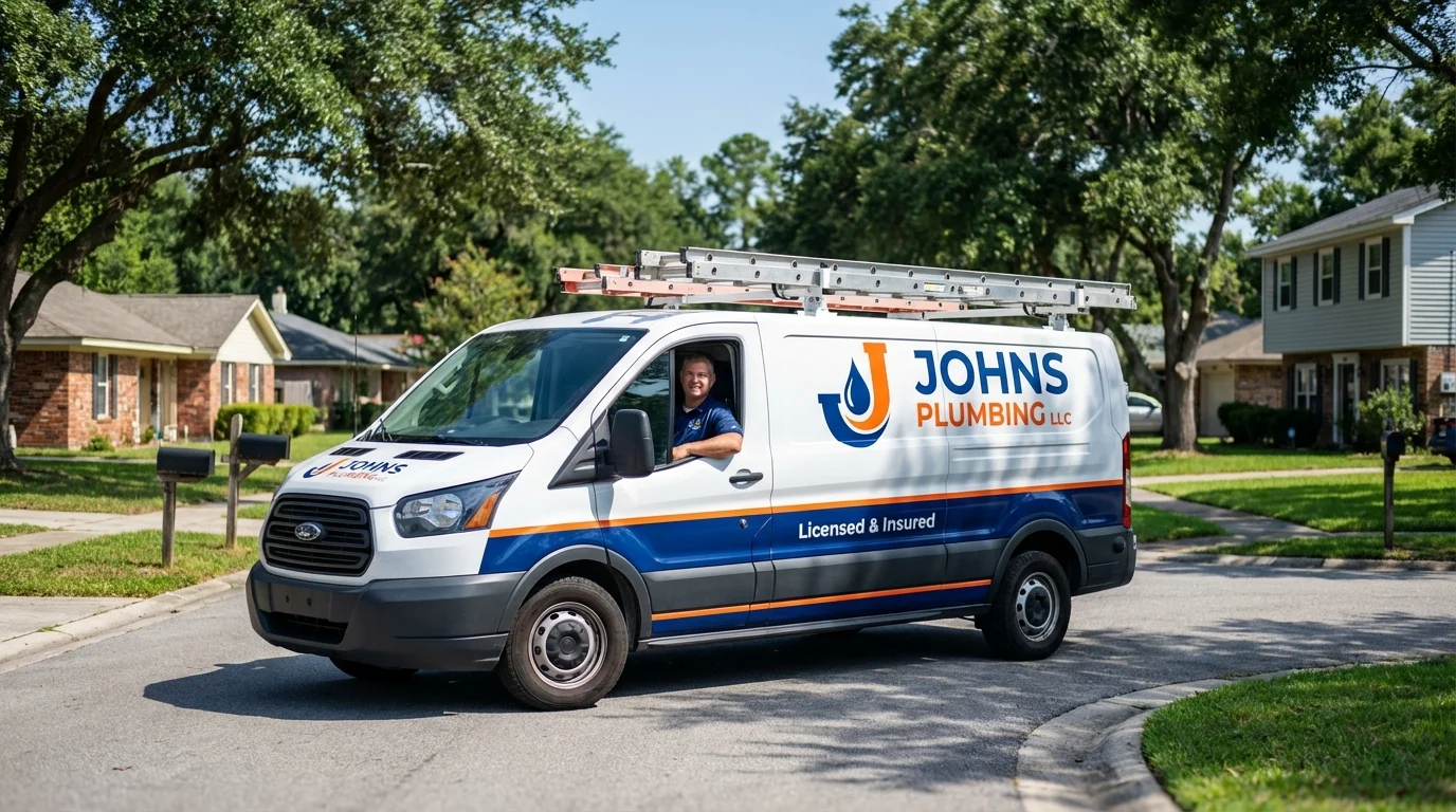 Johns Plumbing LLC service van in Junction City, KY