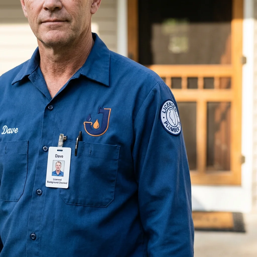 Licensed plumber showing ID badge in Junction City, KY